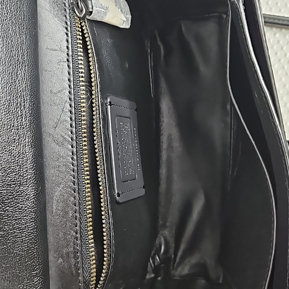 COACH BLACK LEATHER AND SUEDE DRIFTER CROSSBODY IN MATTE BLACK - Picture 5 of 10